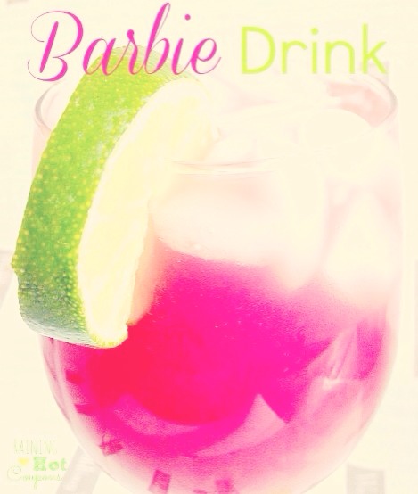 --> Non-alcoholic Kiddy Barbie Drink:
-> 1 oz Cranberry juice
-> 1 oz Orange juice
-> 1 oz Pineapple Juice
-> 1 oz 7-UP OR Sprite Lime