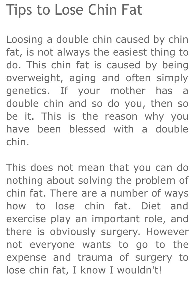 Tips To Lose Chin Fat