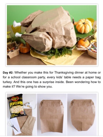 Kids Table Paper Bag Turkey