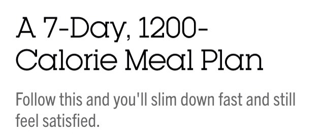 7 Day 1200 Calorie Meal Plan!!