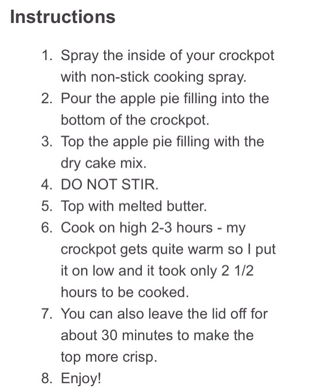 Three Ingredient Apple Cobbler Slow Cooker Recipe