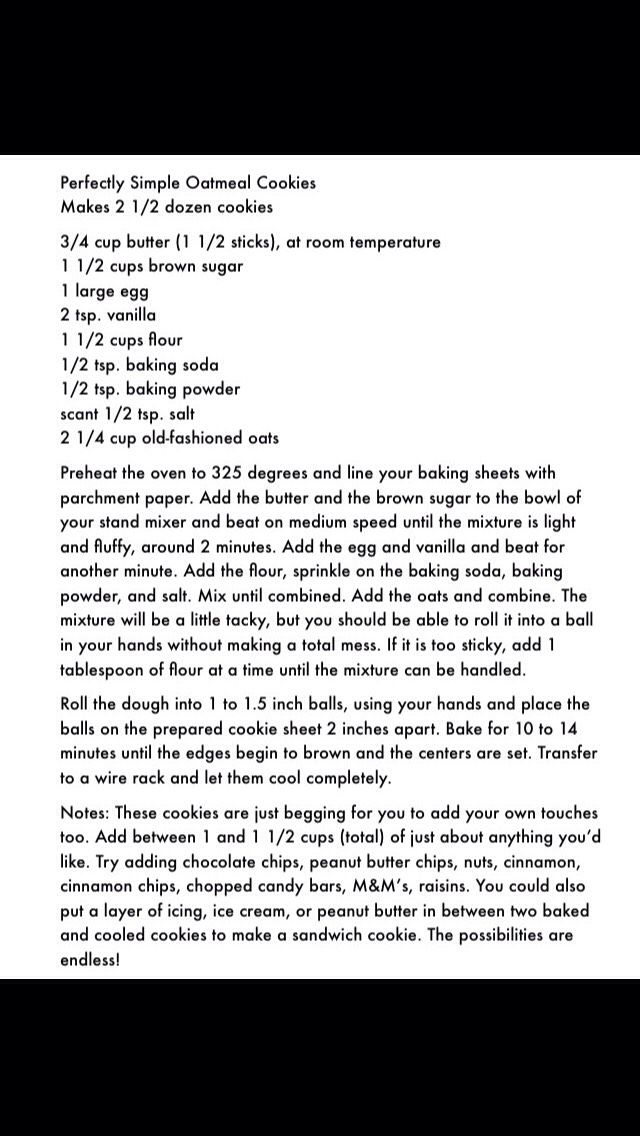3 Different Cookie Recipes 1)sugar Cookies 2)oatmeal Cookies 3)vanilla Pudding Cookies 