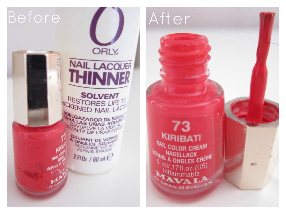 Add a few drops of nail thinner/nail polish remover 💅 to your nail color bottle 😊