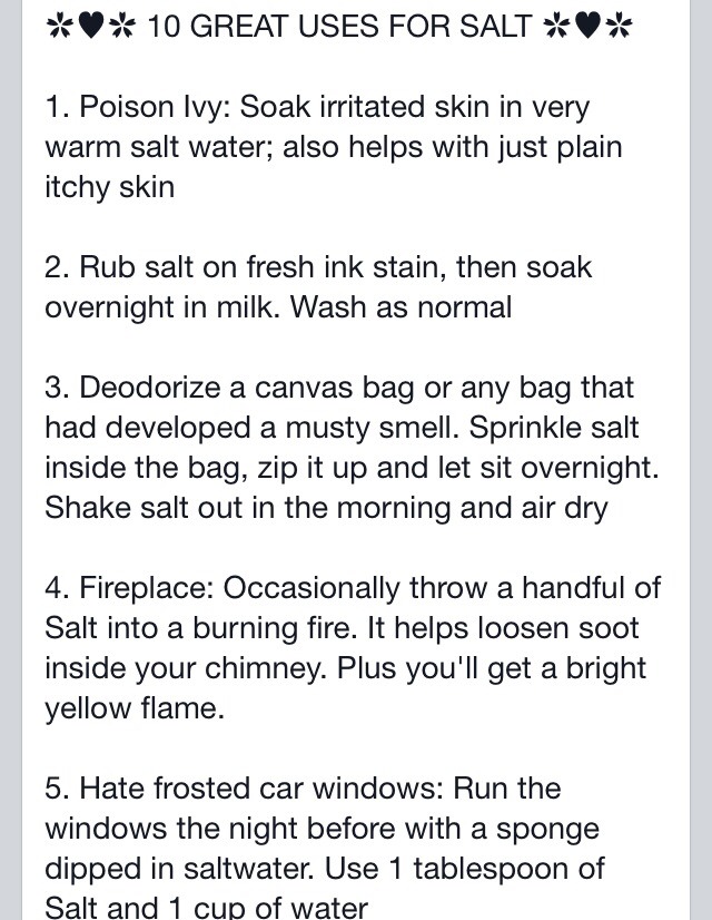 10 Great Uses For Salt!!