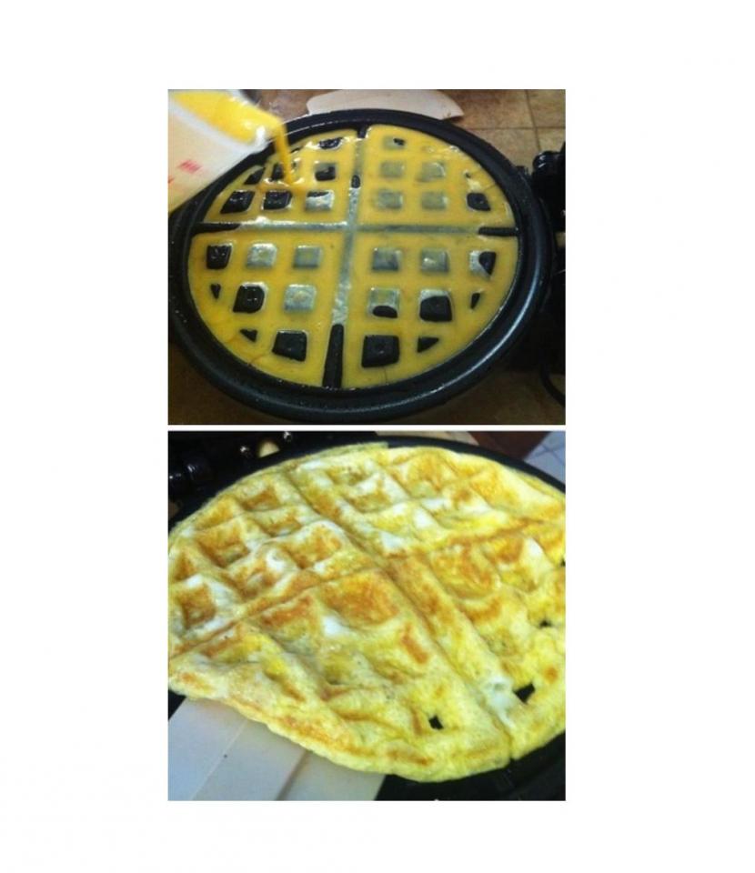 Waffle Iron Scrambled Eggs

And, what better to go with bacon than scrambled eggs?