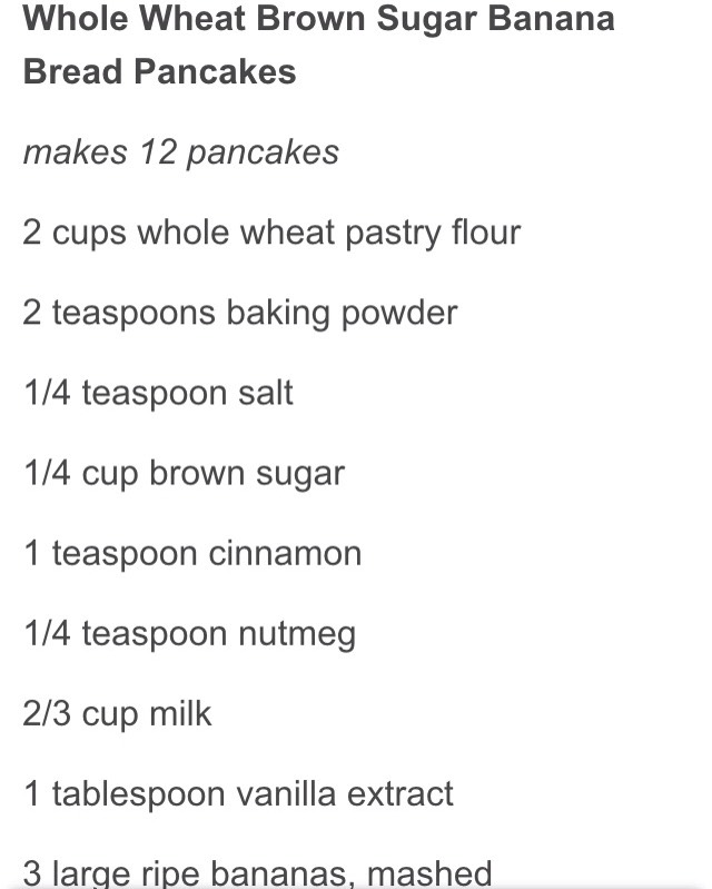 Whole Wheat Brown Sugar Banana Bread Pancakes