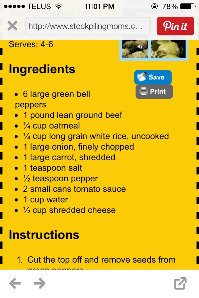 Crock Pot Stuffed Green Peppers