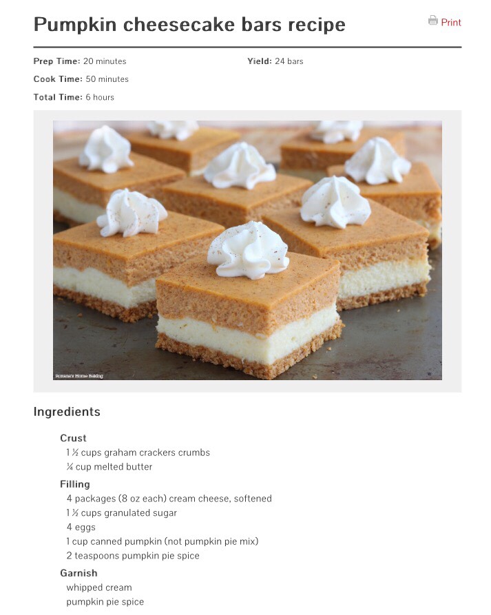 Pumpkin Cheesecake Bars!!!