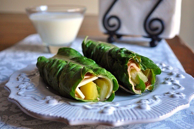 Ham and Pineapple Lettuce Wraps

Who needs bread when you can wrap ham, pineapple, and cheese in vibrant green romaine lettuce?
