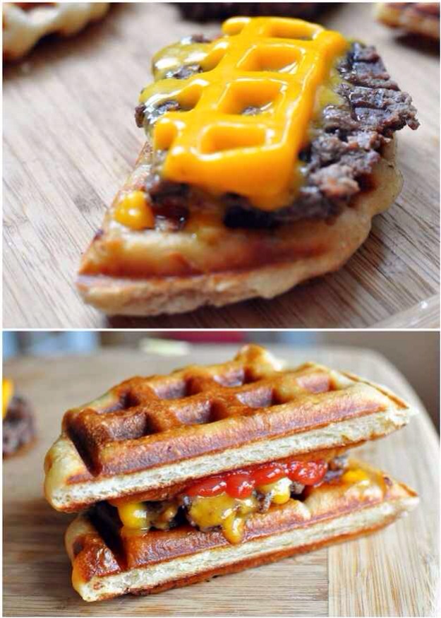 -> Cheeseburger
-> Get the recipe here;
http://www.waffleizer.com/waffleizer/2010/01/waffleburgers.html
