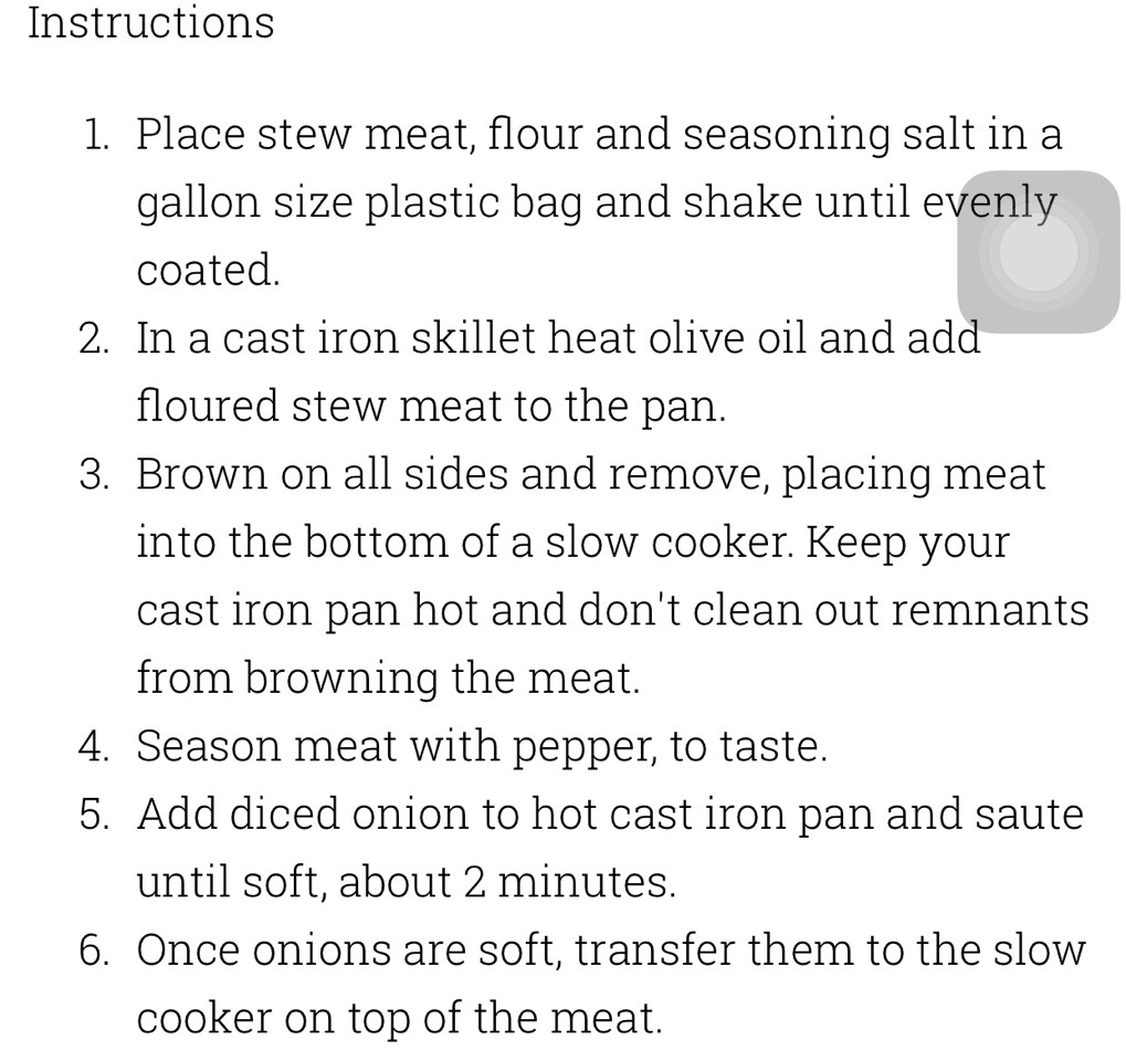 Beef Stew Recipe