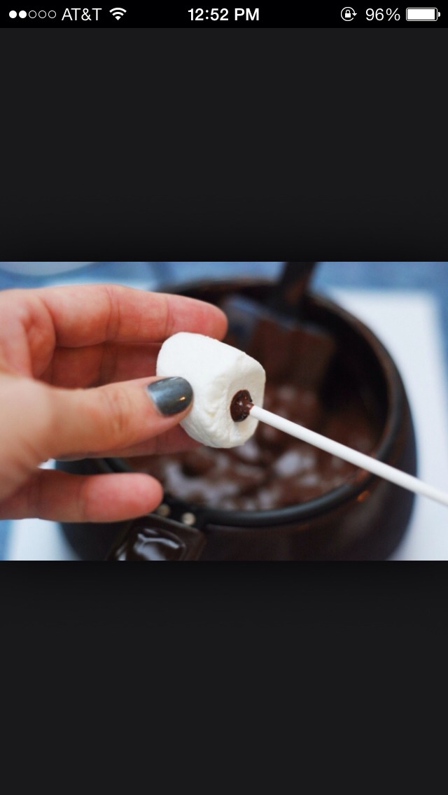 Dip your stick in chocolate and put it in the marshmallow for a secure and tight stay.