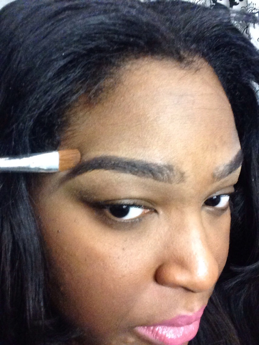 OPTIONAL:to outline top portion( for a more highlighted look), if so ONLY do towards arch point to end eyebrow tail. REMEMBER to Blend, Blend,Blend!:) 