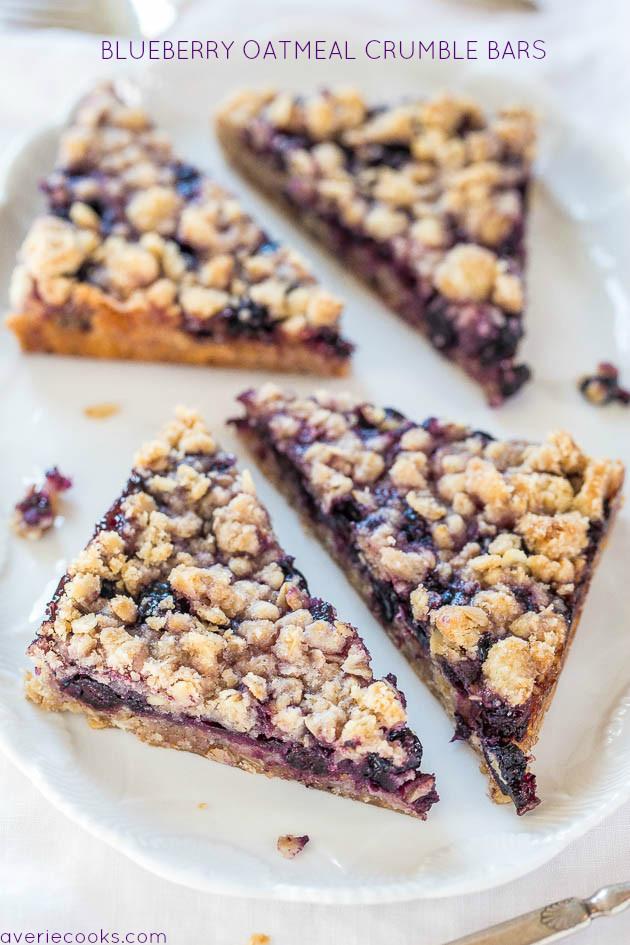 Blueberry Oatmeal Crumble Bars 