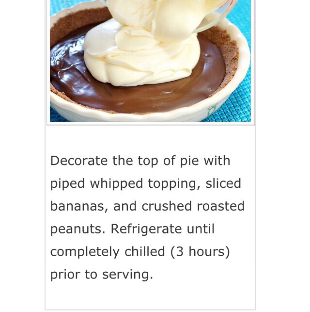 Chocolate Peanut Butter Banana Cream pie 