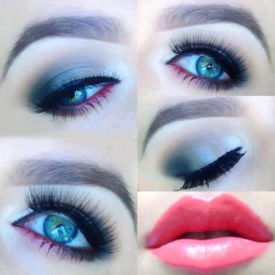 This one is my favorite! The pink lipstick really sets off the look. & that eye shadow is beautiful. It reminds me of winter. 