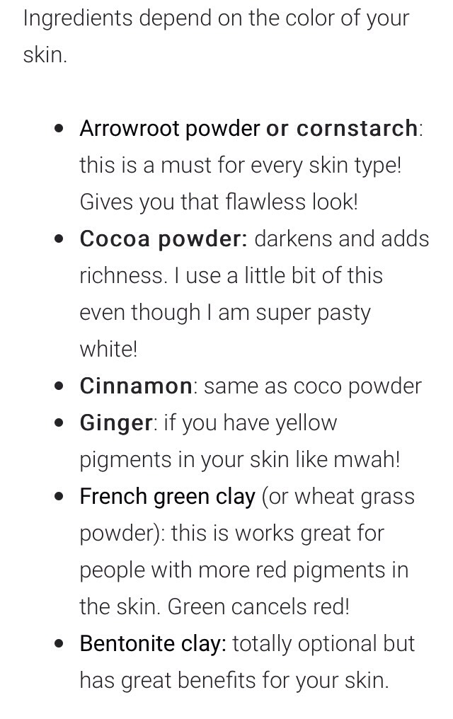 HOMEMADE NATURAL POWDER FOUNDATION 💁💁