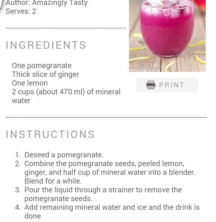 no excuse get pomegranate +Ginger detox drink refeshing & healthy 