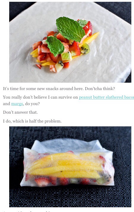 Tropical Kiwi Strawberry Spring Rolls 🍓🍍