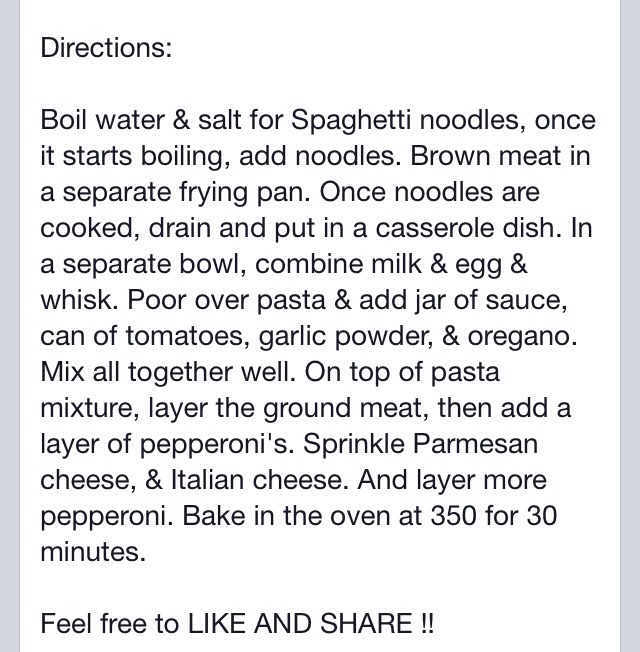 Pizza Spaghetti Casserole!!