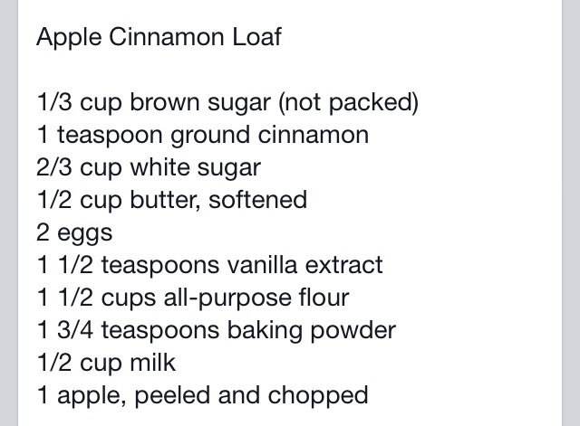 Apple Cinnamon Loaf! So Delicious!