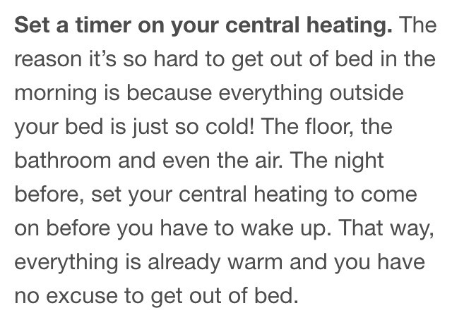 Tips For Getting Out Of Bed (on A Cold Morning!)