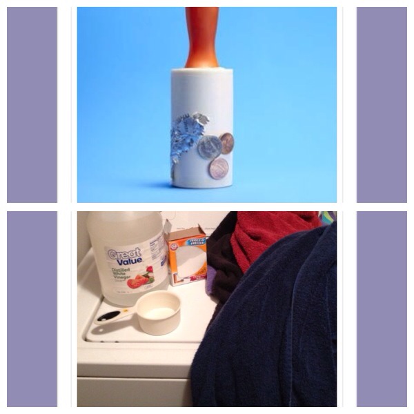 37. Use a lint roller to clean the bottom of your handbag
38. Use 1 cup of white vinegar on a hot cycle then repeat with 1/2 cup of bicarbonate of soda to remove the musty smell on old towels