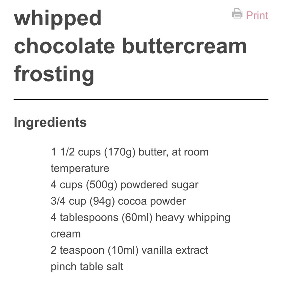 Whipped Chocolate Buttercream Frosting. 🎂