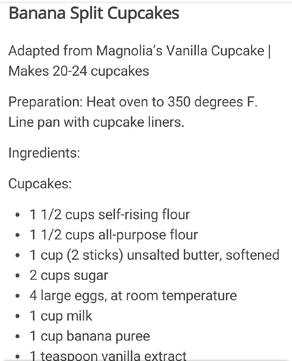 Banana Split Cupcakes 