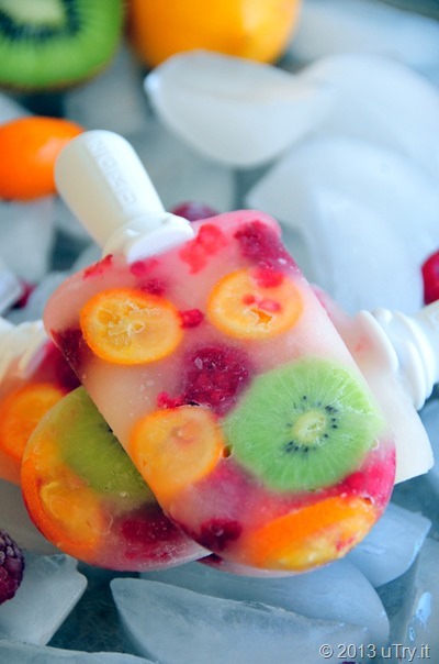 Lemonade Popsicle With Mixed Fruits - Healthy Snacks You And Your Kids Will Love! 😊🍓🍏🍒🍌🍋