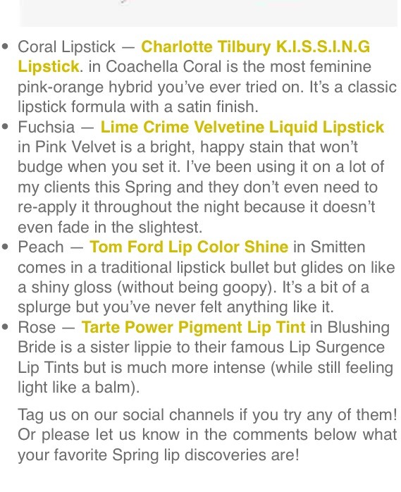 Spring Lip Colors
