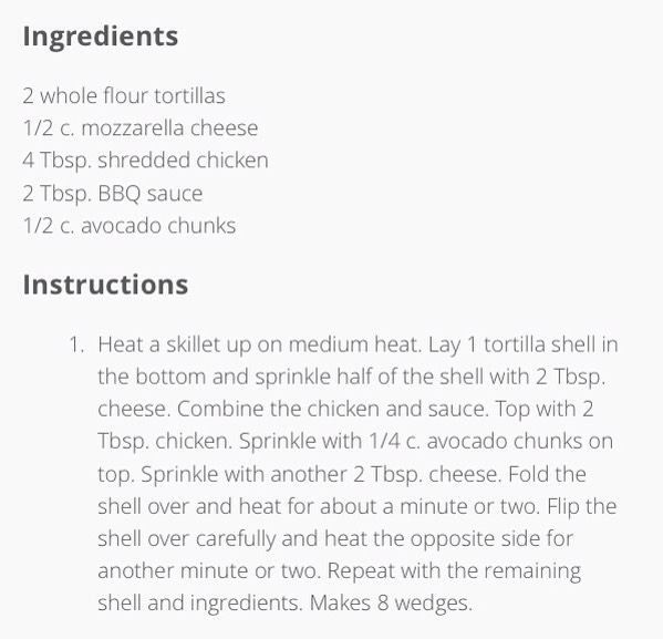 ✨Barbecue Chicken & Avocado Quesadillas✨