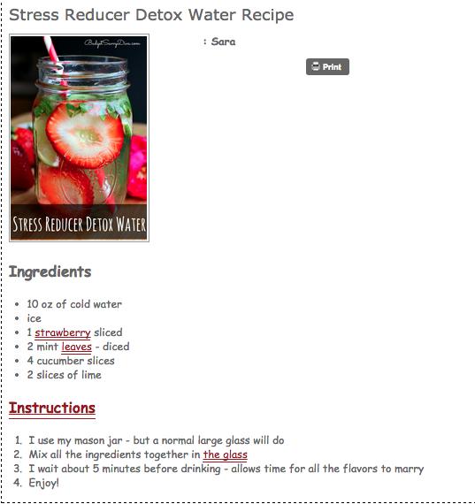 Stress Reducer Detox Water #tipIt #skinny #nostress