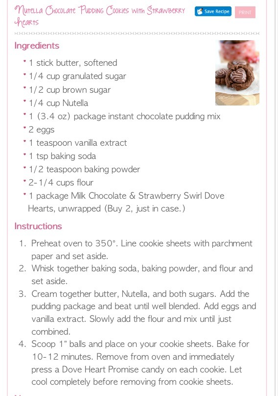 💥 Nutella Chocolate Pudding Cookies With Strawberry Hearts💥😋