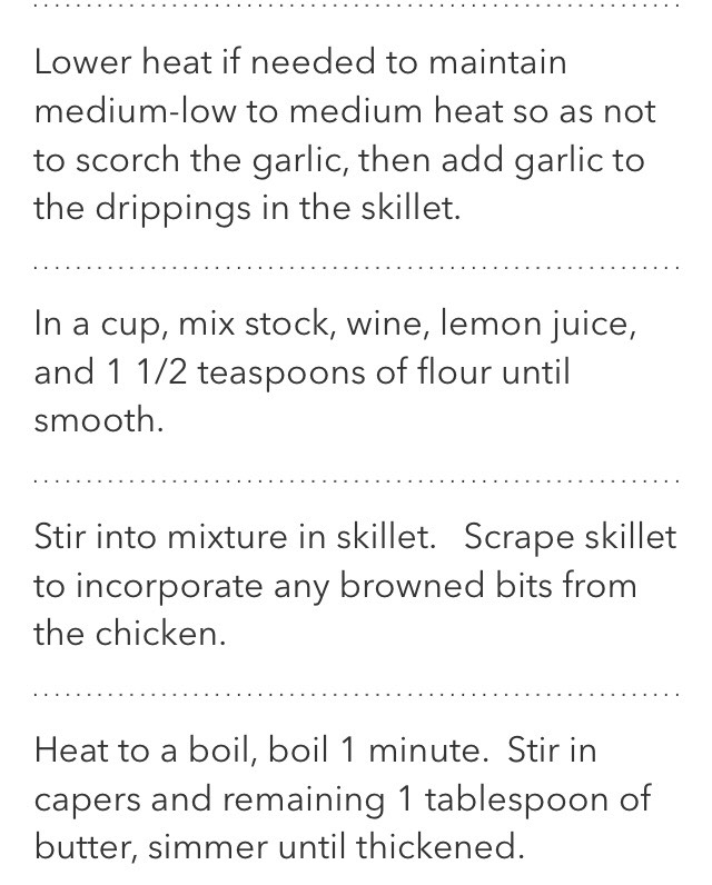 Skillet Lemon Chicken With Capers 