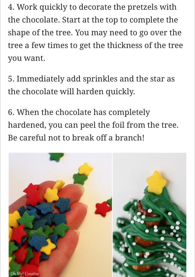 Easy To Make Chocolate Pretzel Christmas Trees