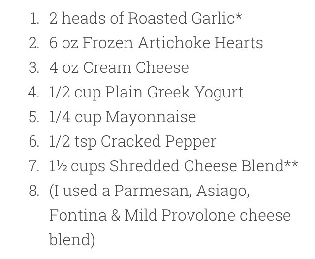 Artichoke And Roasted Garlic Dip