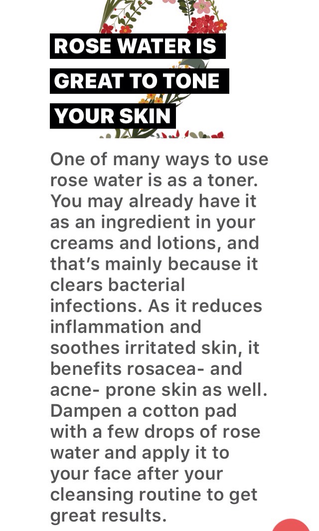 BENEFITS OF ROSE WATER 