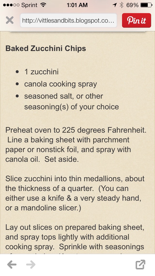 Baked Zucchini Chips...
