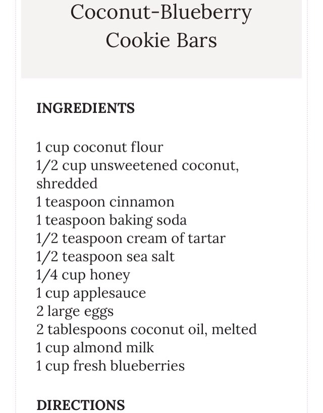 Coconut Blueberry Bars