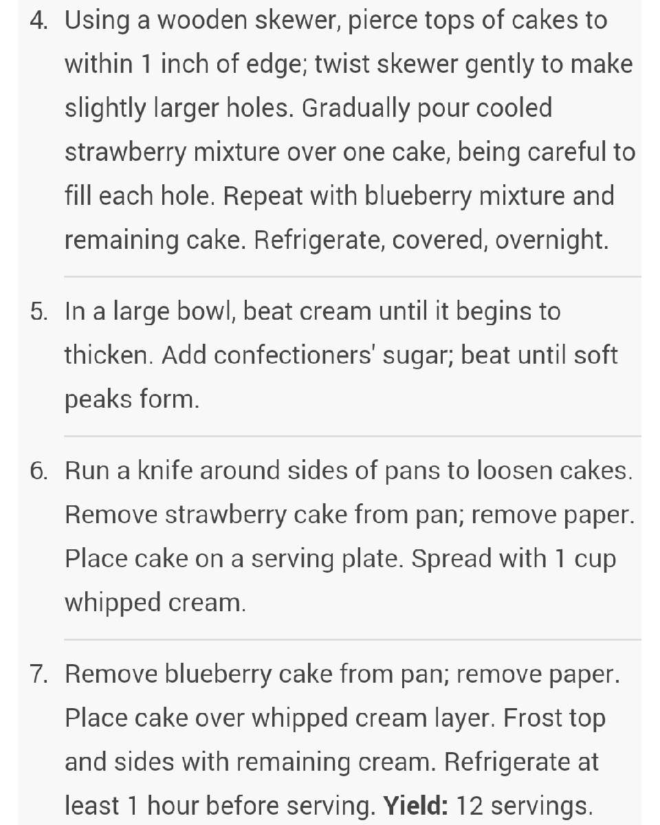 Red, White, and Blueberry Poke Cake