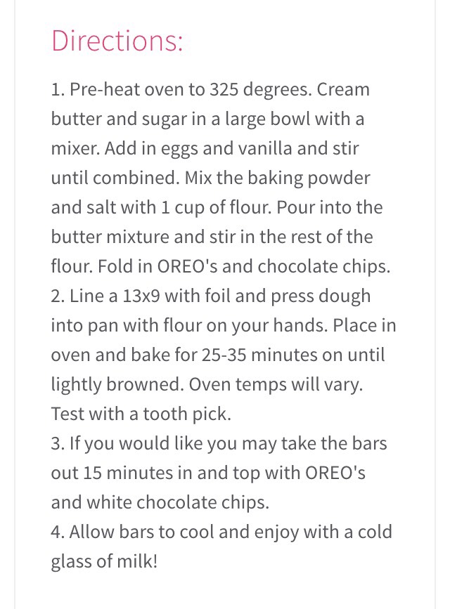 Chocolate Chip Oreo Cookie Bars