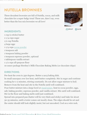 Yummy Nutella Brownies 😋