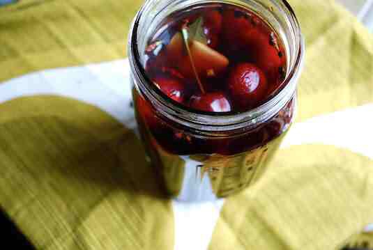 Quick Pickled Cherries
The serious sweetness of fresh summer cherries is tempered beautifully by a little brine. If you're in need of a show-stopping appetizer for summer parties, this is it.

Get the recipe from Brooklyn Supper.