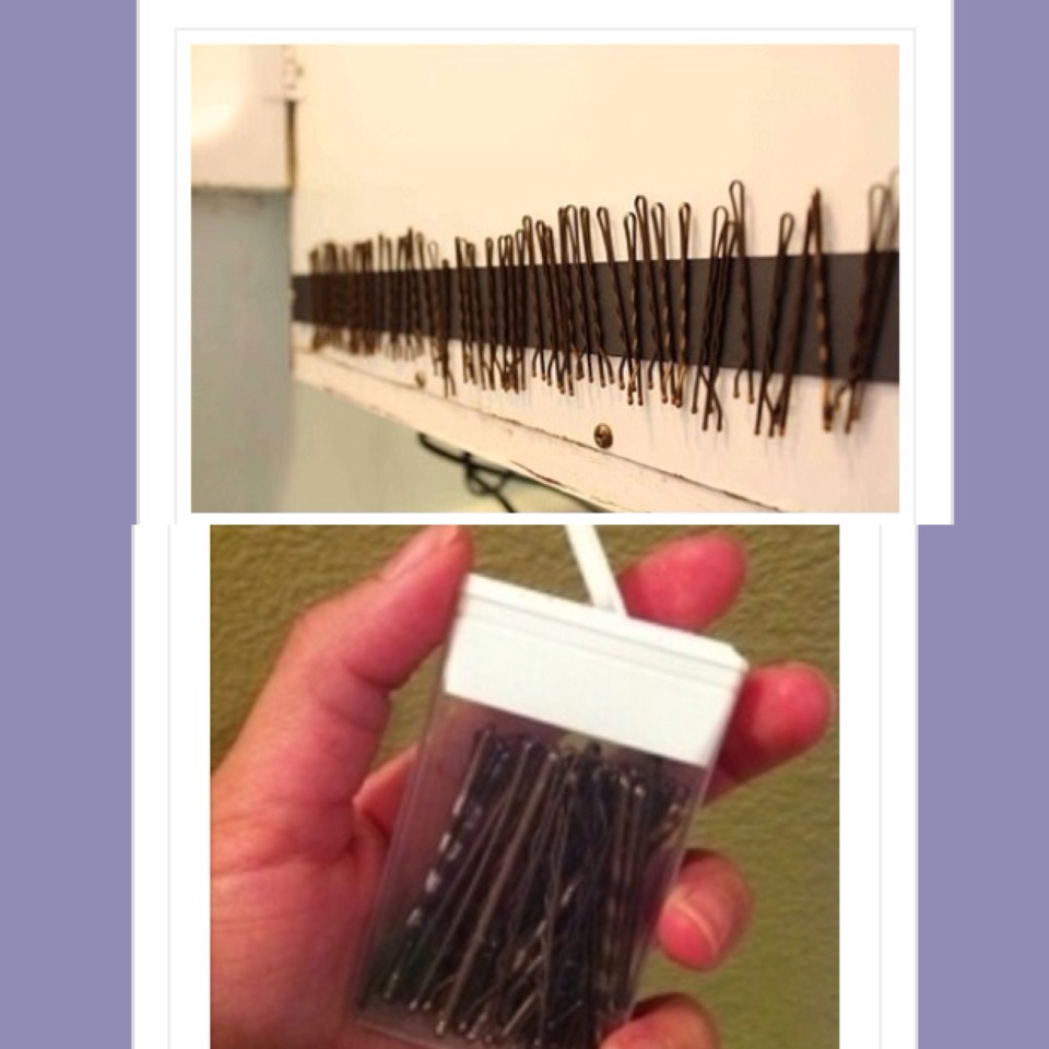 7.Use magnets to hang up bobby pins 
8. ... Or put them in a tic tak container