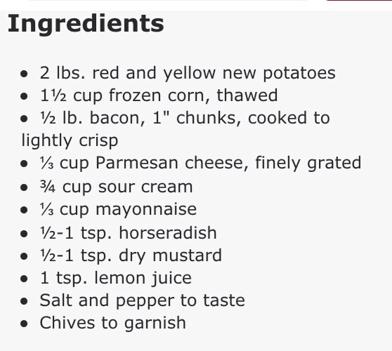 ✨Warm Bacon Corn Smashed Potato Salad✨