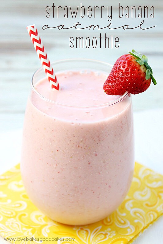 Strawberry And Banana Oatmeal Breakfast Smoothie