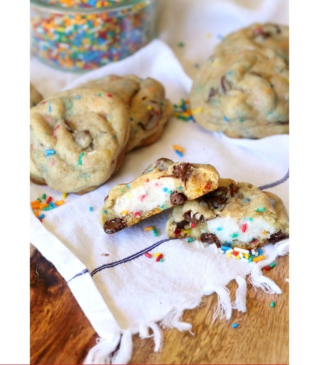 Frosting Filled Chocolate Chip Cookies 