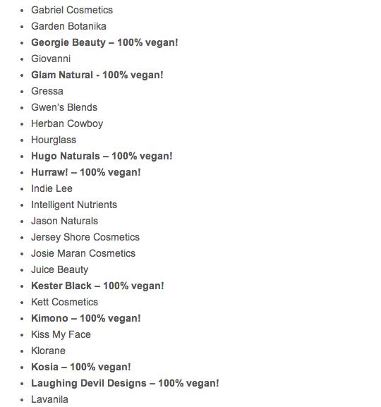List Of CRUELTY FREE AND VEGAN Beauty Brands!!