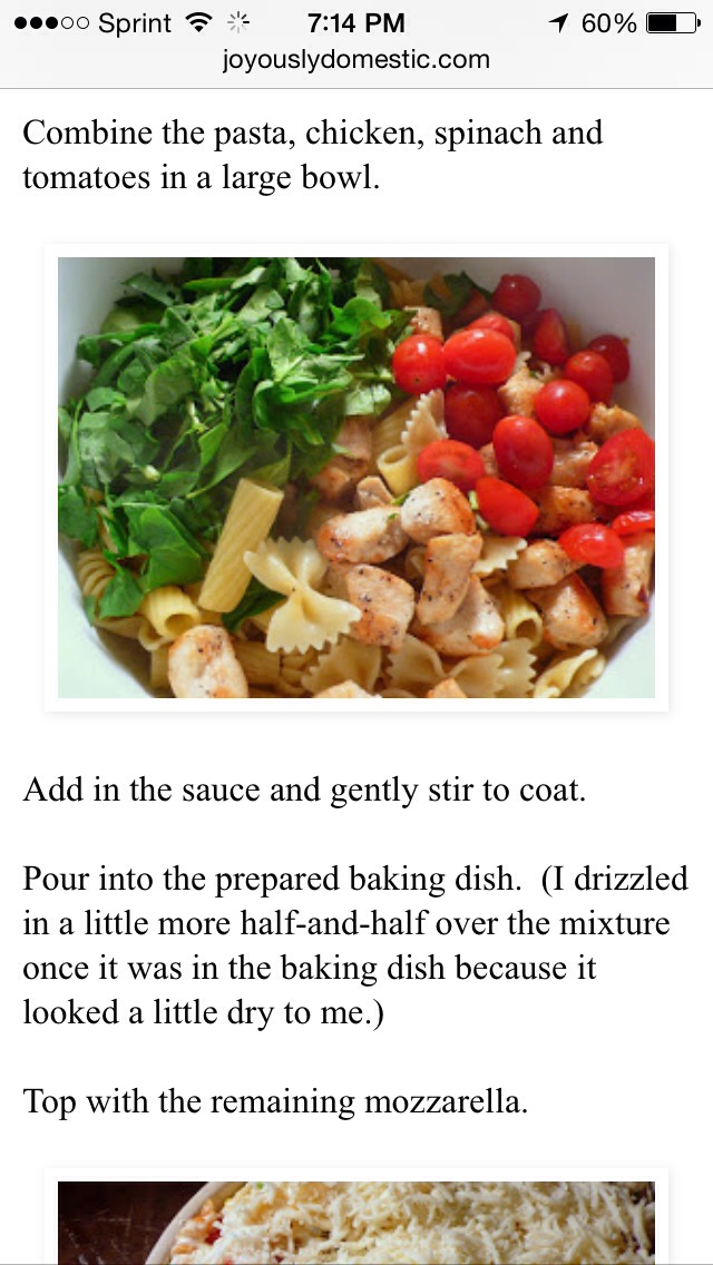 Chicken and Spinach Pasta Bake